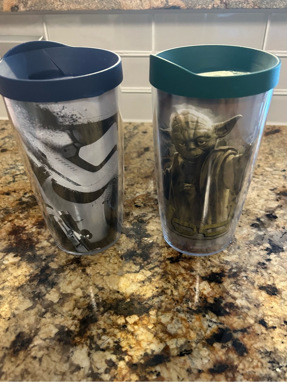 Star Wars Yoda and Stormtrooper Travel Tumblers - Hunter Green & Navy